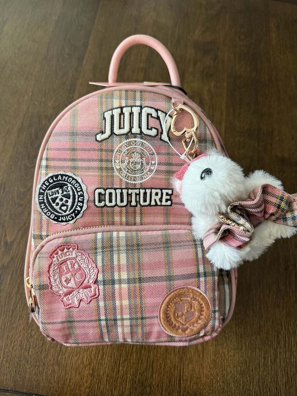 Juicy Couture Pink Tartan Plaid Backpack